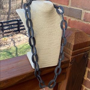 Grey wooden chunky necklace